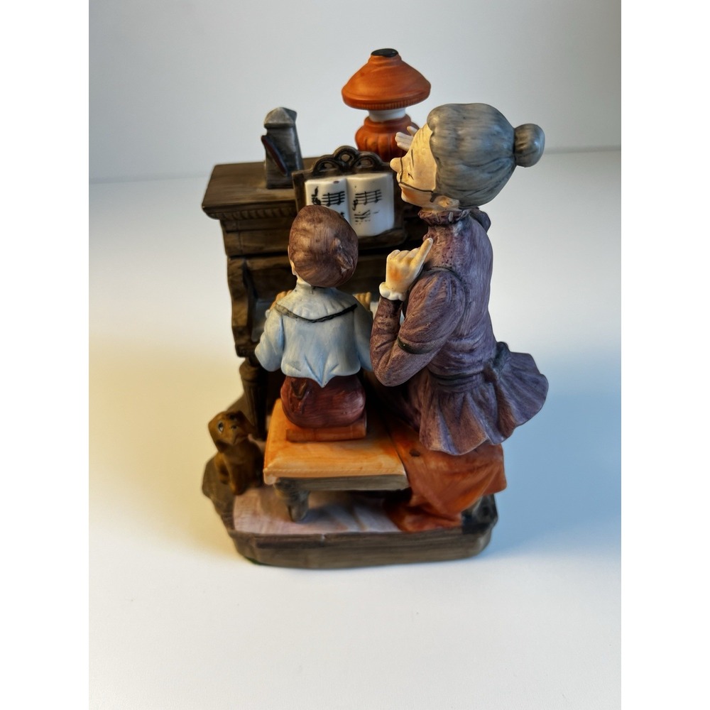 vintage Lefton figurine titled "Piano Lessons," model number 7424